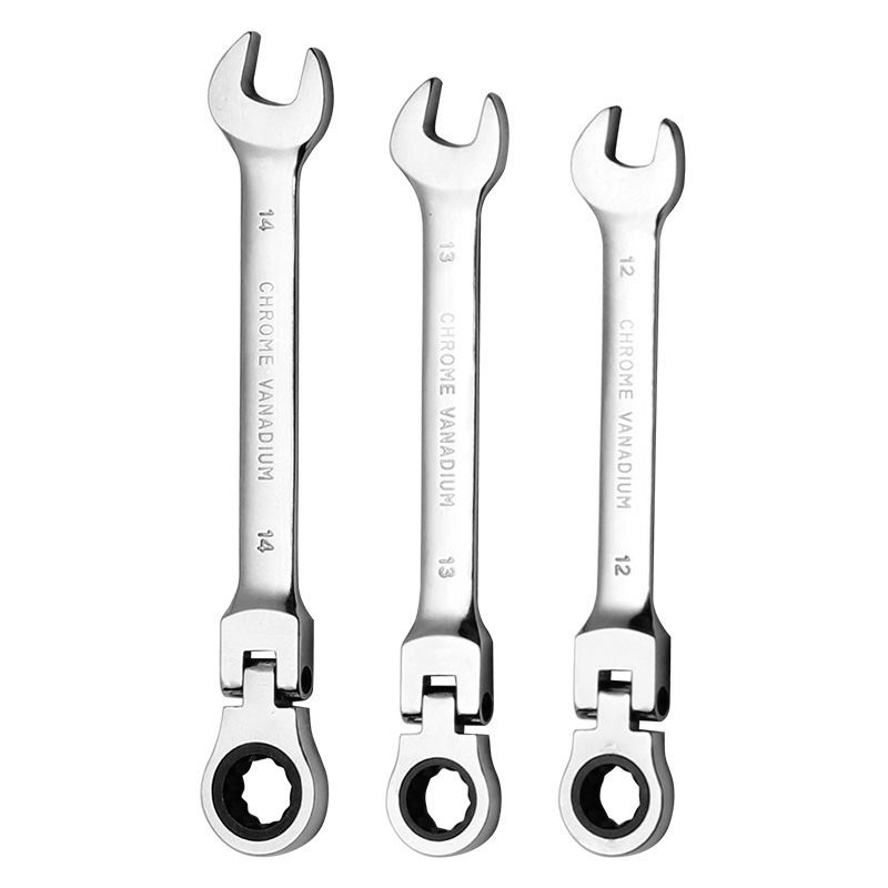 3-teiliger Kombinations-ratschenschlüssel Mit Flexiblem Kopf, Mehrzweck-ratschenwerkzeug, Kombinations-ratschen-handwerkzeugset – 12 Mm, 13 Mm, 14 Mm
