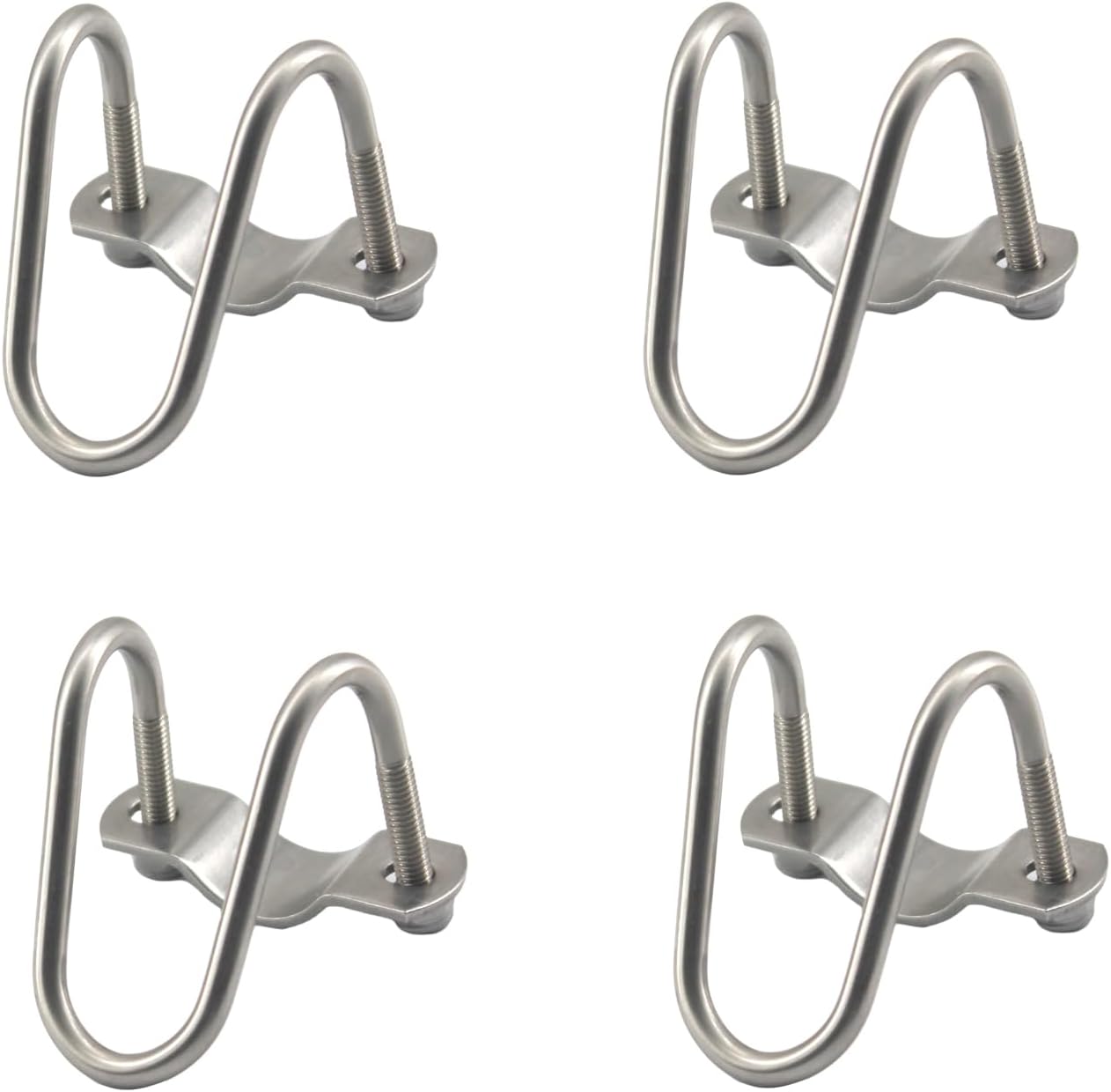 Vier Schlauchschellen Aus Edelstahl, M6 X 32 X 32 Mm.