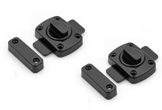 2er-pack – Schiebetürschloss – Türschloss – Schwarz – 55 X 40 Mm – Für Alle Türen Geeignet – Metall – Miniatur-türschloss – Riegelschloss – Beschläge