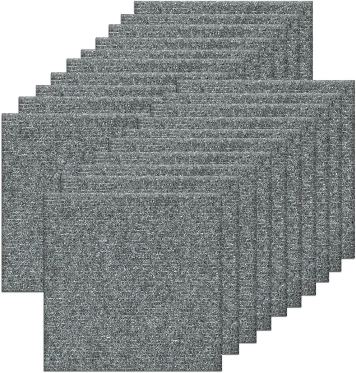 Teppichfliesen, 20 Stück, Polyestermaterial, Einfach Zu Verlegen, Selbstklebend, Diy Für Büros Und Wohnzimmer (30x30 Cm, Hellgrau).