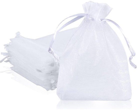 Weiße Organzabeutel, Kleine Organzabeutel Mit Kordelzug, Ideal Als Geschenktüten Für Hochzeiten, Schmuck Oder Andere Anlässe, 100 Stück, 7 X 9 Cm