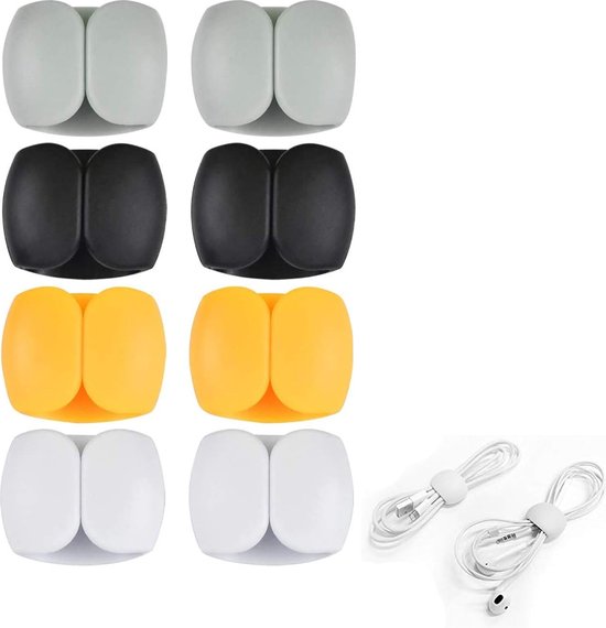8er-pack Universelle Silikon-schreibtisch- Und Kabelmanagement-clips In 4 Farben