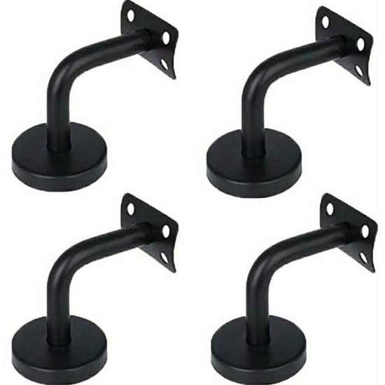 4er-pack, Edelstahl, Handlauf-stützstangen, Wandhalterungen Für Treppengeländer, Für Den Innen- Und Außenbereich, 6 X 6 Cm, Schwarz