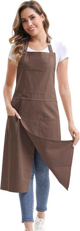 Unisex-keramikschürze, Lange Schürze Mit 3 Taschen Und Verstellbaren Schnallen, Geeignet Zum Bemalen Und Für Diy-keramikscheiben.