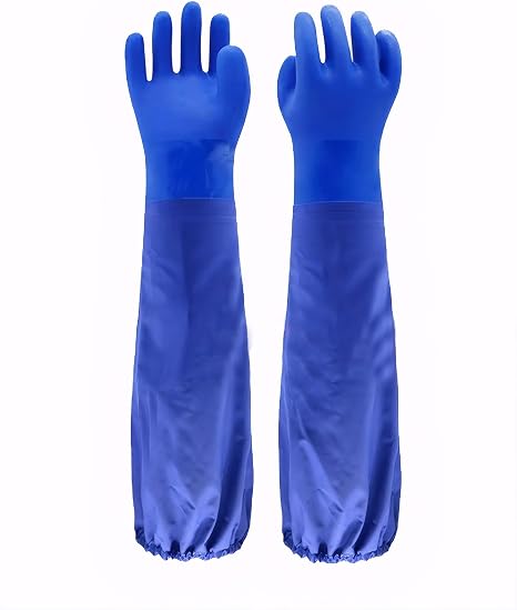 Lange, Wasserdichte Angelhandschuhe, Reinigungshandschuhe, Handschuhe Für Aquarien Und Teiche, Langärmlige, Abriebfeste Handschuhe