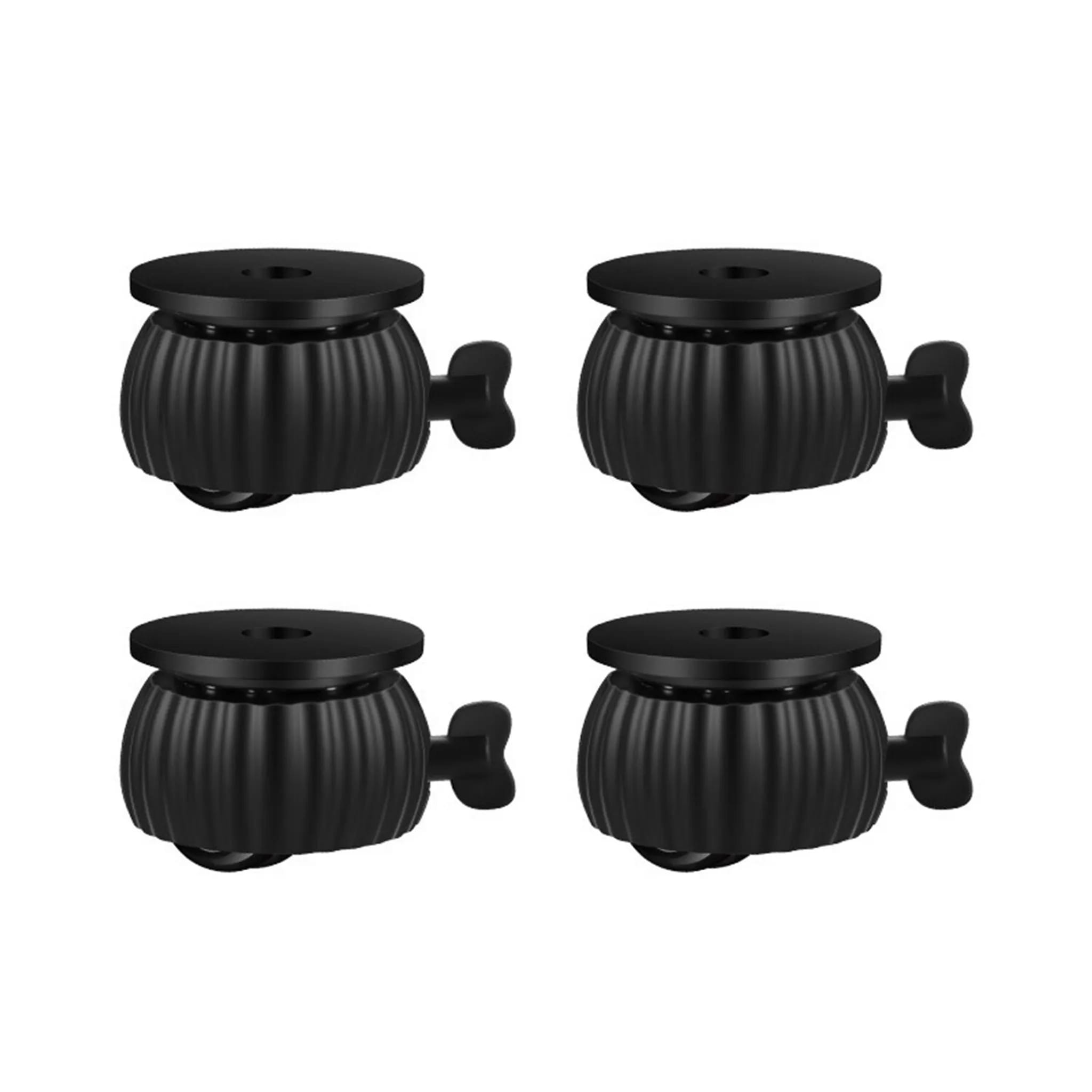 8 Selbstklebende Lenkrollen, Mini-möbelrollen, Mit Sicherheitsverriegelung, Schwarz.