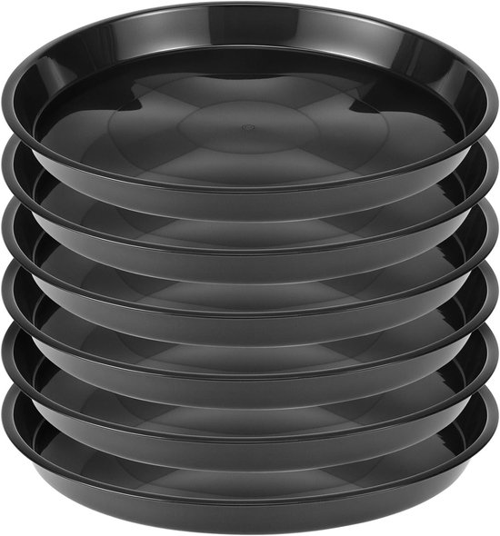 Pflanzschalen – 6er-pack – Runde Pflanzschalen – Geeignet Für Blumentöpfe, Gartenschalen Und Pflanzgefäße – Schwarz