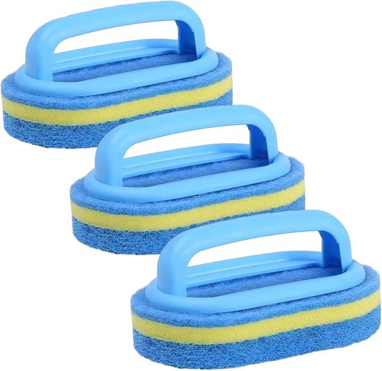 3-teilige Reinigungsbürste, Tragbar, Kunststoff, Multifunktional, Praktisch – Geeignet Für Küchenfliesen, Badewannen Und Toiletten – Blau