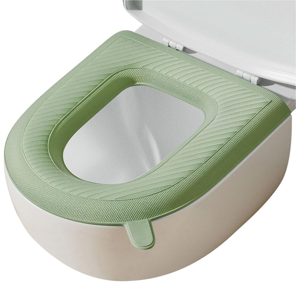 3-teiliger Universal-wc-sitzbezug Mit Griff, Wasserdicht, Eva-material, Grün