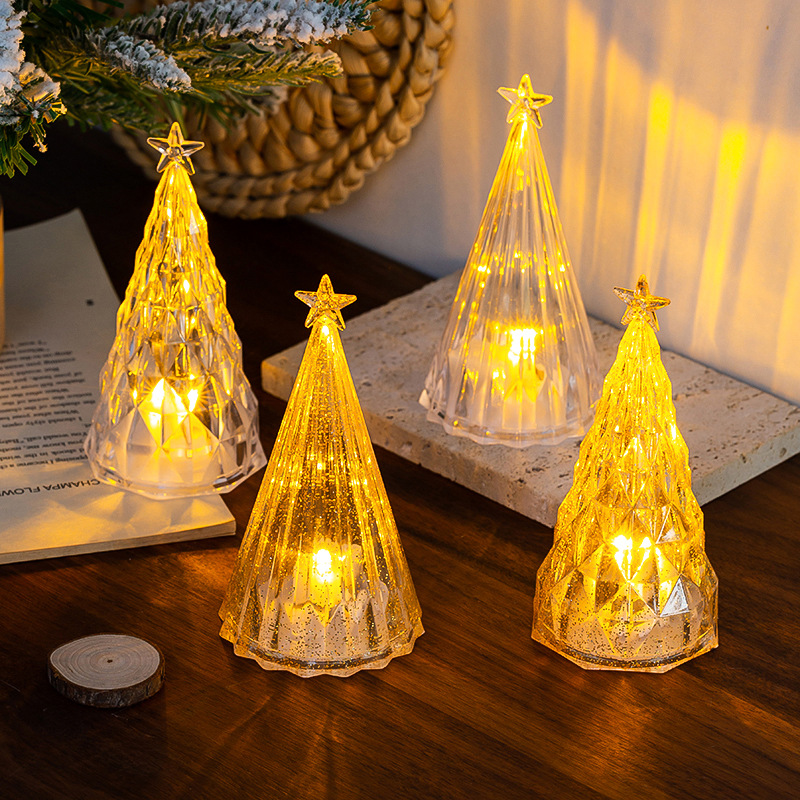 4-teiliger Mini-weihnachtsbaum Mit Beleuchtung, Weihnachtsdekoration, Schreibtischornament, Weihnachtsnachtlicht
