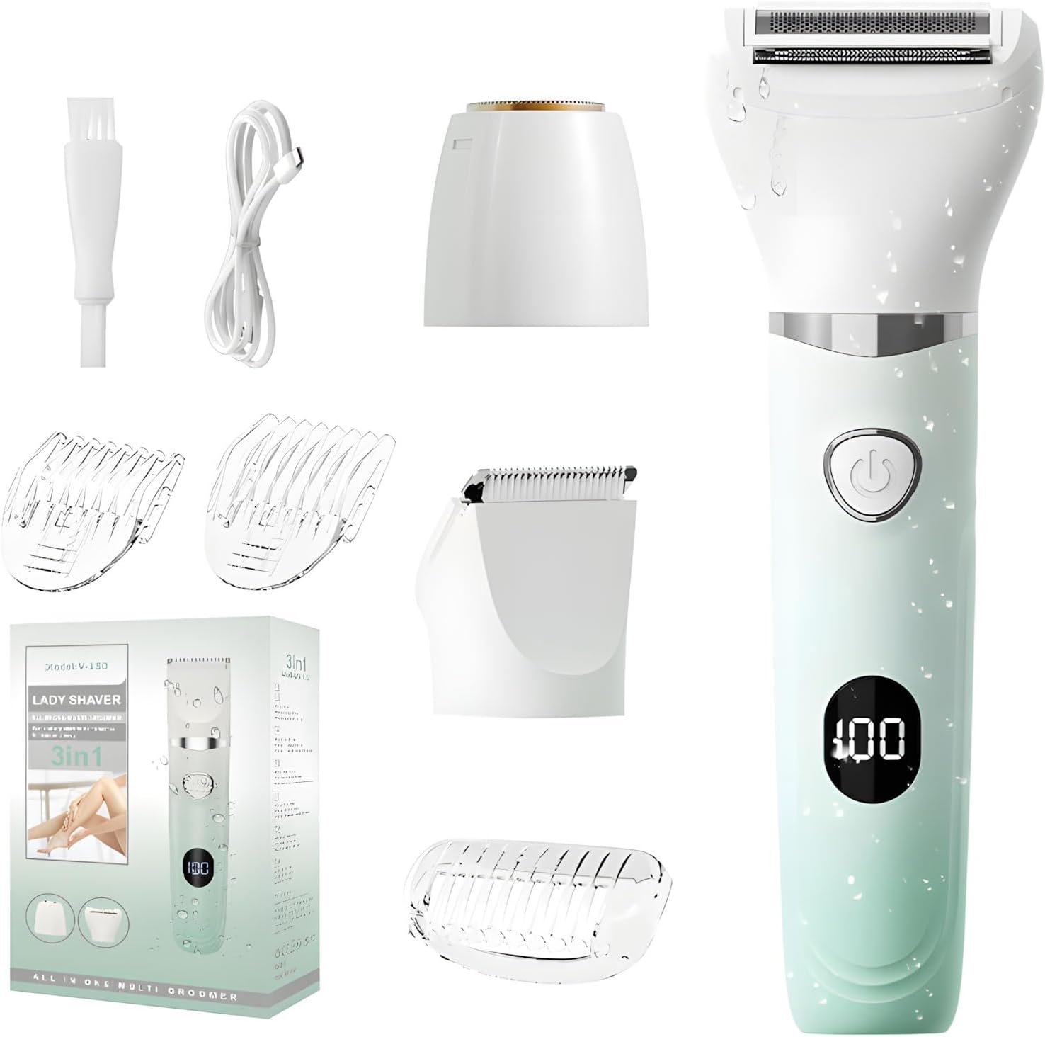 Elektrische Rasierer, Weniger Als 3-in-1-damenrasierer, Haarentferner Für Gesicht, Augenbrauen, Achseln, Bikinizone, Haarentfernungswerkzeug, Bikinizone-trimmer Für Damen
