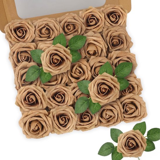 25 Künstliche Rosen Mit Stiel Aus Schaumstoff, Dekorativ Für Brautsträuße