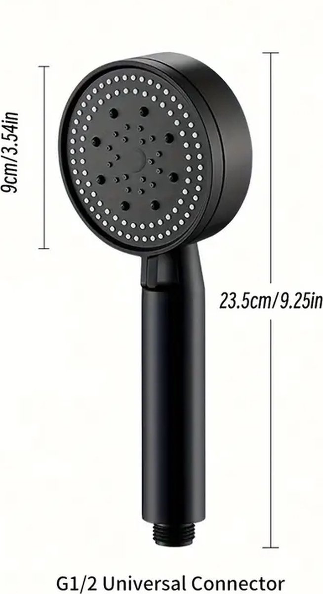 Duschkopf – Hochdruck – 5 Modi – Handbrause – Mattschwarz – Wassersparender Duschkopf – Regenduschkopf – Luxuriöser, Moderner Duschkopf