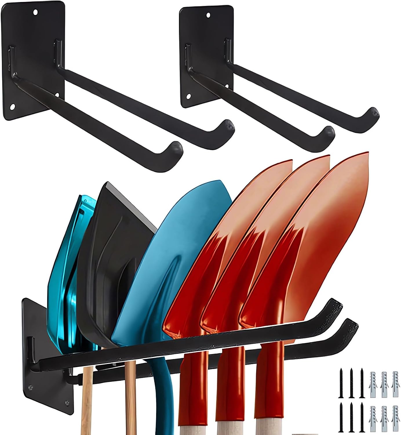 2er-pack Schwarze, Robuste Wandhaken Für Leitern, Stühle Und Skiständer In Der Garage