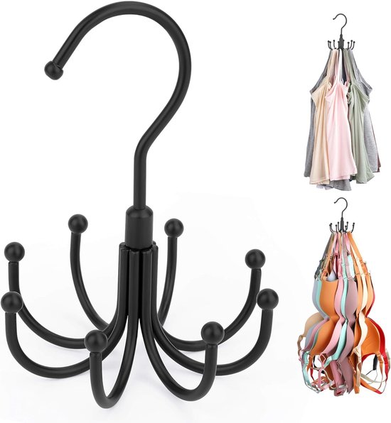 Westenständer – 2er-pack Drehbarer Bh-organizer Für Kleiderschränke – Bietet Platz Für Bis Zu 48 Sport-bhs – Platzsparendes Metall – Schwarz