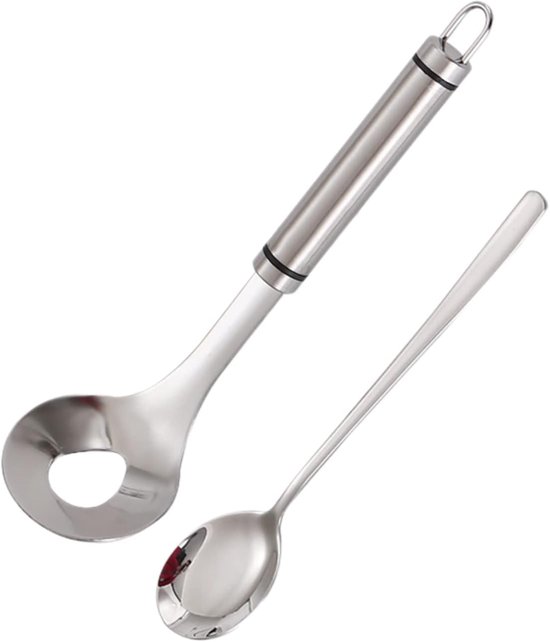 2-teiliges Edelstahl-fleischbällchenlöffel-set, Fleischbällchenformer, Mit Langem Löffelstiel, Einfach Zu Bedienen, Küchenhelfer Für Die Heimische Küche, Silber