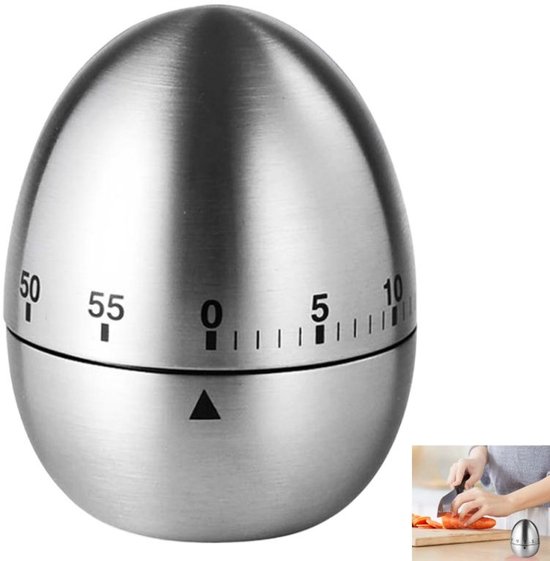 1 Stück – Timer – Küchentimer – 60-minuten-küchentimer – Zeitmanager – Geeignet Zum Kochen – Lernbarer Backtimer – Silber – 6 X 6 X 8 Cm