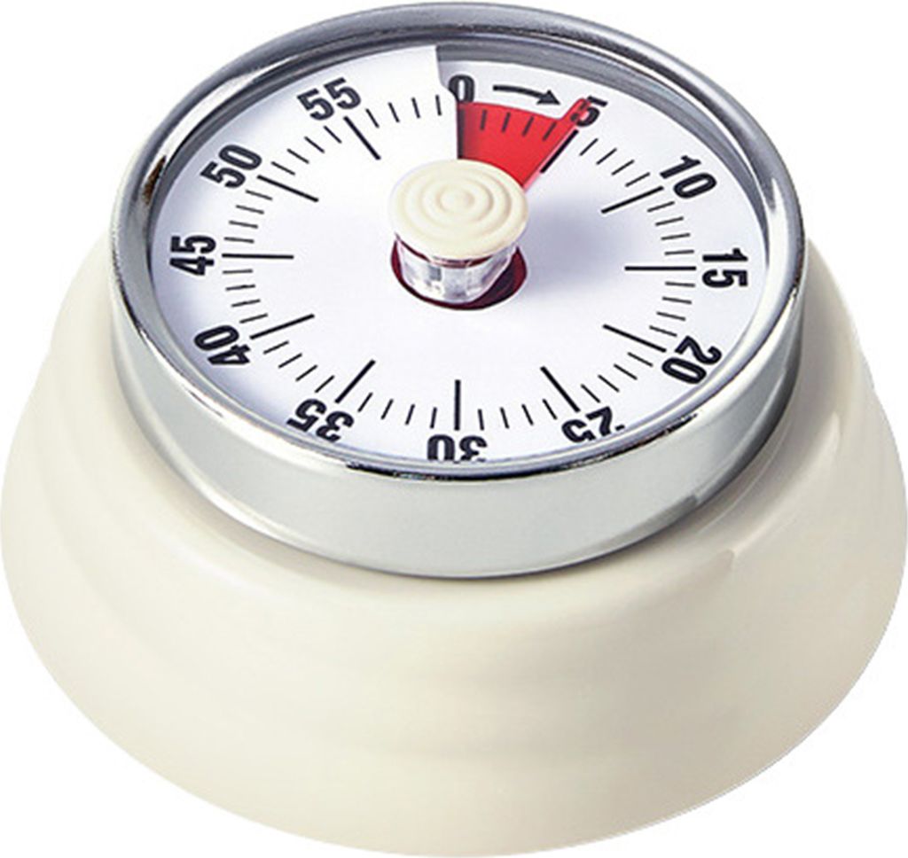 Mechanischer 60-minuten-timer Mit Magnetfuß, Tragbarer Küchentimer, Sichtfenster, Klingelton, Alarm, Zeitmanagement-tool – Weiß