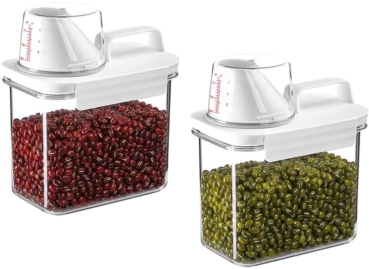 Luftdichter Waschmittelspender – Vielseitig Und Langlebig – 2er-set – Transparent