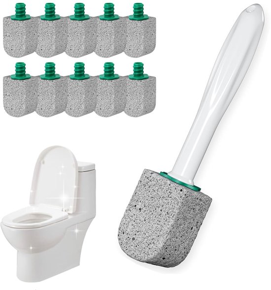 Bimsstein Für Die Toilette – 10 Stück Bimssteine Für Die Toilette – Mit 1 Schlauch Und Auslauf – Bimsstein Zur Reinigung – Toilettenreinigung – Toilettenbürste – Scheuerstein