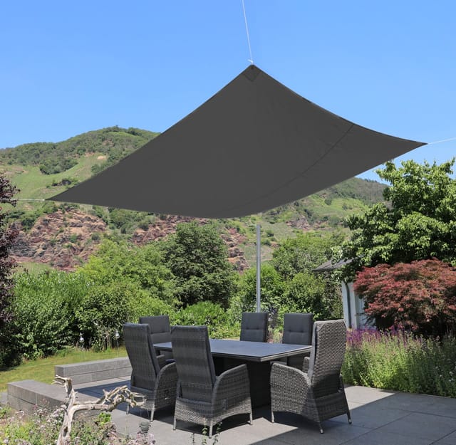 Go-De Sonnensegel Quadratisch Anthrazit 360 x 360 cm Sonnensegel