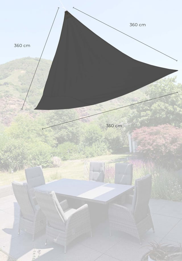 Go-de - Sonnensegel Dreieckig Anthrazit 360 x 360 x 360 cm Sonnensegel