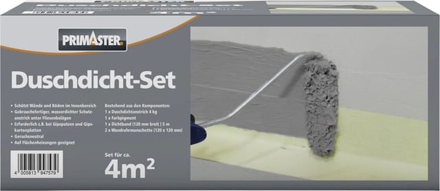 Primaster - Duschdicht-Set Grau Dicht-Set Duschabdichtung Komplettset Wasserdicht