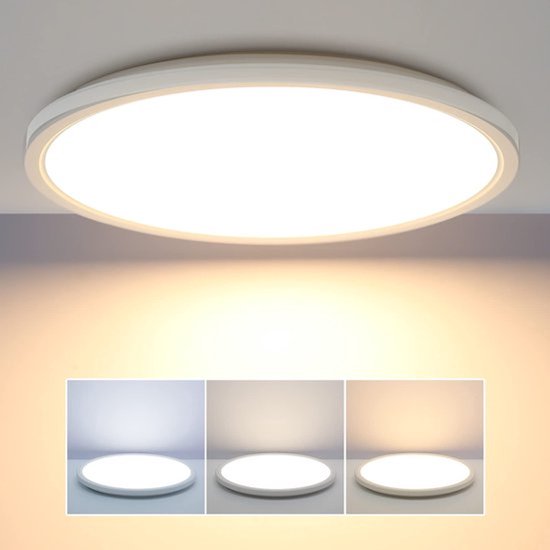 Led-deckenleuchte Mit Mikrowellen-bewegungsmelder, 18 W, 1800 Lm, 3 Farben (3000/4500/6000 K), Schutzart Ip44, 22 Cm – Flur, Bad, Außenbereich