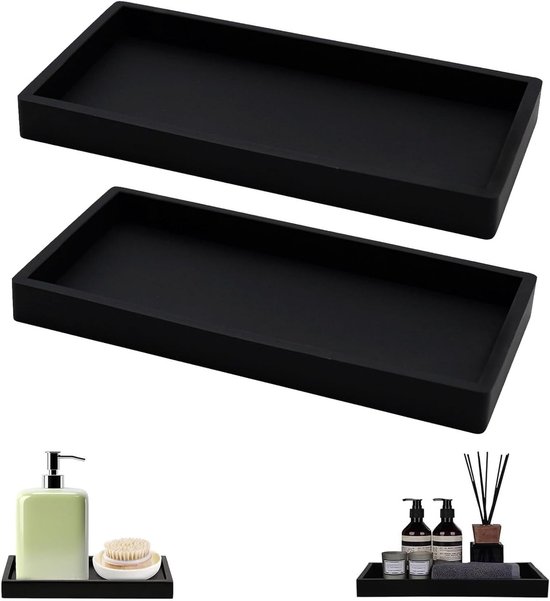 Silikon-badezimmertablett, 2-teiliges Set – Badezimmer-aufbewahrungsorganizer