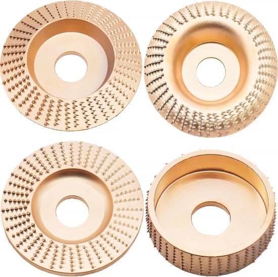 Frässcheiben, Ein Satz Mit 4 Frässcheiben Für Winkelschleifer Mit 115/125 Mm Durchmesser Und Einer Bohrung Von 7/8 Zoll (22 Mm). Die Scheiben Eignen Sich Für Holzbearbeitung.