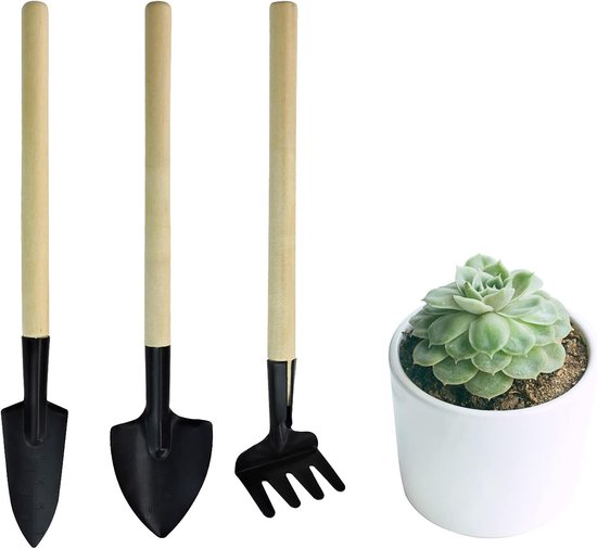 Mini-gartengeräte – 3-teiliges, Tragbares Handwerkzeugset Für Setzlinge, Bonsai, Sukkulenten Und Kräuter
