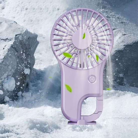 Mini-ventilator Mit Karabinerhaken, Usb-ladefunktion, Drei Geschwindigkeitsstufen, Leiser Betrieb, 800-mah-akku, Tragbar Und Leicht, Ideal Für Reisen Im Freien, Lila