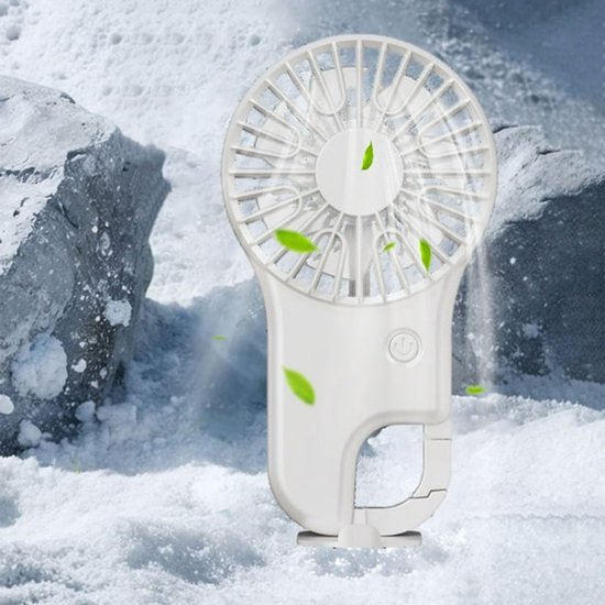Mini-ventilator Mit Karabinerhaken, Usb-ladefunktion, Drei Geschwindigkeitsstufen, Leisem Betrieb, 800-mah-akku, Tragbar Und Leicht, Ideal Für Reisen, Weiß
