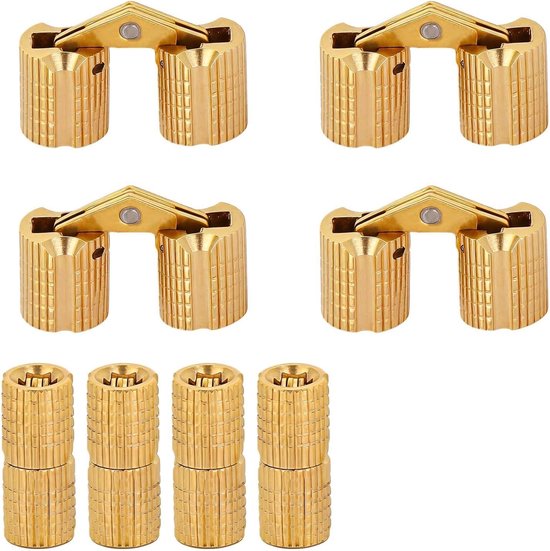 8 Stück Mini-scharniere, 8 Mm, Klappscharniere Für Modellbau Und Bastelarbeiten, Messing Matt, Verdeckt, 180 Grad