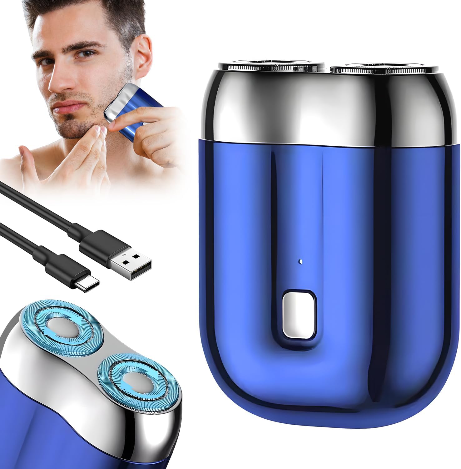 Elektrischer Rasierer, Tragbar, Für Reisen, Elektrischer Rasierer Für Herren, Wasserdichter Mini-folienrasierer (ipx7) Mit Usb-c-anschluss, 120 Minuten Laufzeit Und Led-anzeige