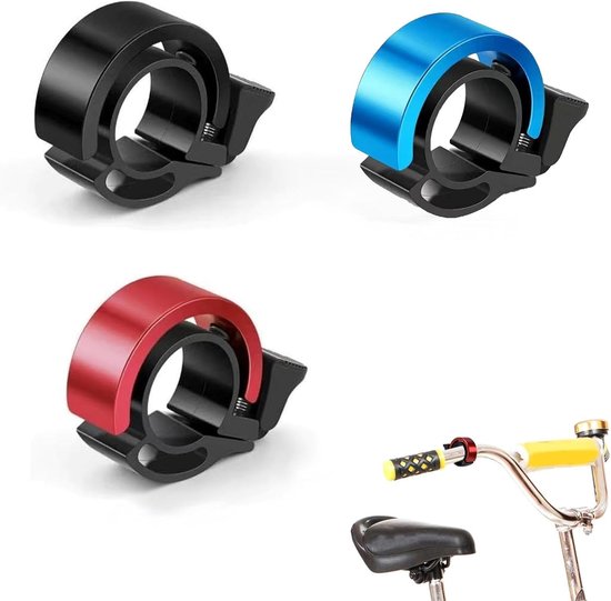 Fahrradklingel Für Mountainbike, Rennrad Und Citybike – 3-teiliges Mini-set (schwarz/rot/blau) – 100 Db – Wasserdicht – Einfache Montage