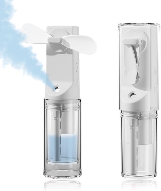 Handventilator – Mini-handventilator Mit Sprühfunktion – Ventilator Mit Wassernebel – 1500 Mah Usb-c-akku (wiederaufladbar) – 4 Geschwindigkeitsstufen – Tragbares Design (14 Cm) – Für