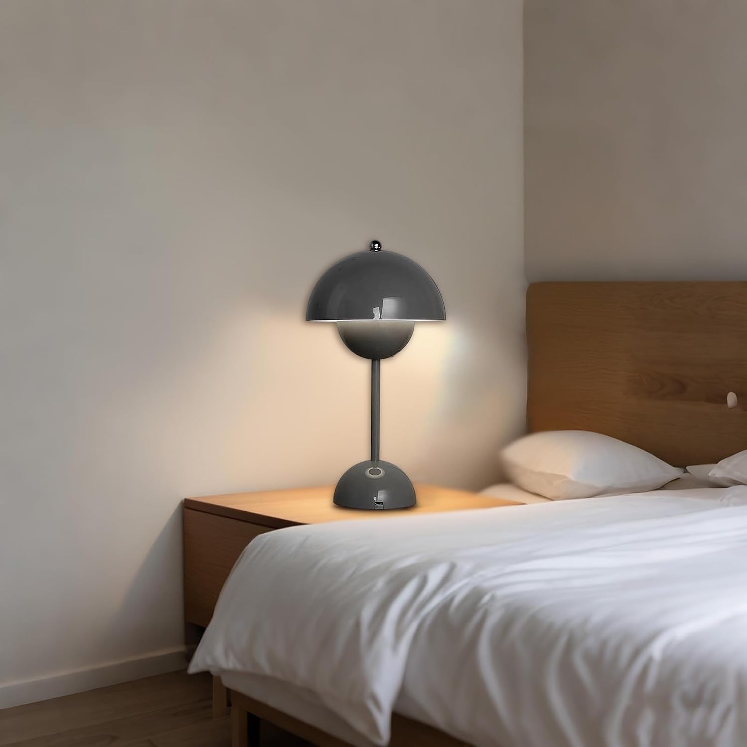 Tischleuchte – Grau – Dimmbar – Kabellos & Usb – Berührungsschalter – Wiederaufladbare Tischleuchte – Akku- Und Wiederaufladbare Tischleuchte – Schreibtischlampe – 30 Cm