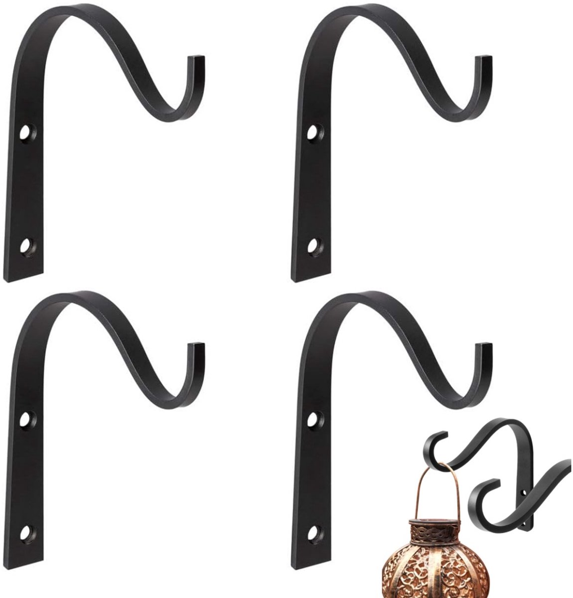 Dekorativer Wandhaken Aus Schmiedeeisen, 12,7 Cm (5 Zoll), Wandhalterung, Schwarz, Eisen, 12,7 Cm (5 Zoll), Für Den Garten
