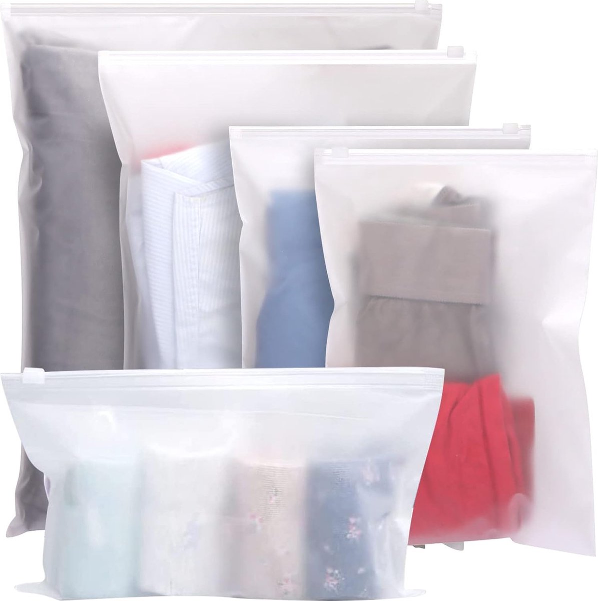 25 Stück Mattierte Kleidersäcke, Wiederverwendbare Ziplock-beutel, Aufbewahrungsbeutel, Schuhbeutel, Wasserdichte Plastikbeutel, Druckverschlussbeutel Für Kleidung, Krankenhaus,