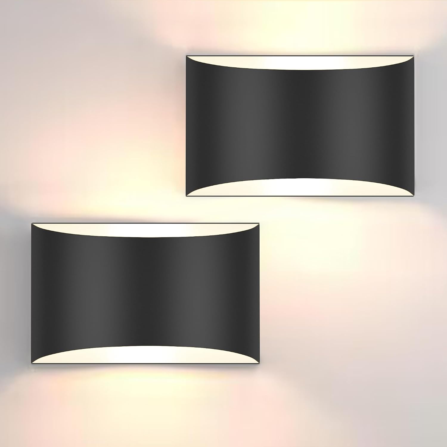 Moderne Led-wandleuchten, 3000k Warmweißes Licht, Wandleuchten-set Mit Festverdrahtung (2er-pack)