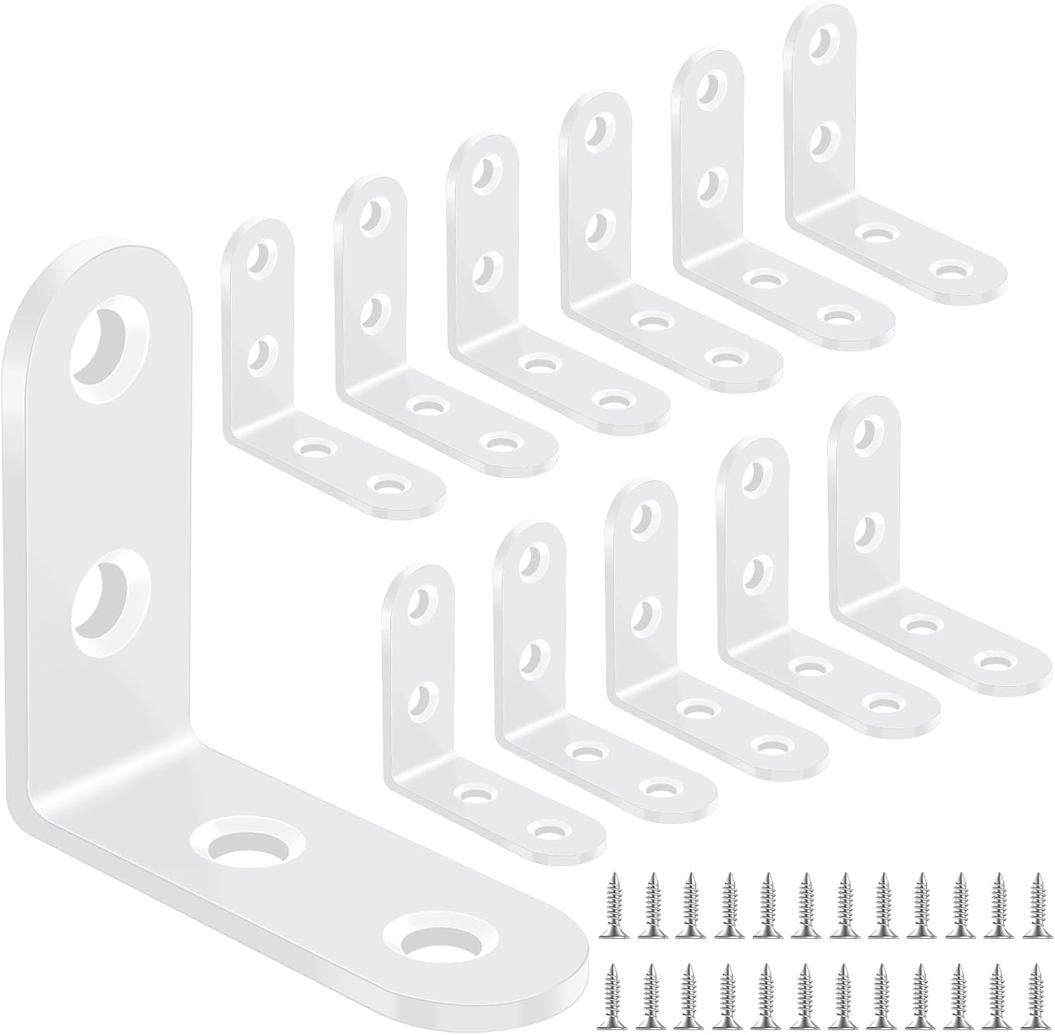 12 Weiße 50 X 50 Mm Winkelverbinder, 90°-rechtwinkelverbinder, L-förmige Verbinder