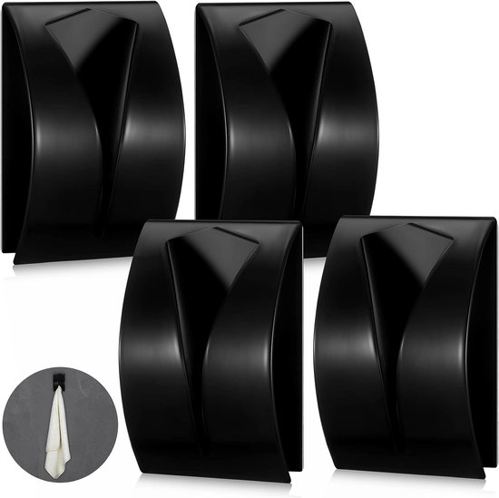 Handtuchhaken – 4 Stück – Handtuchhalter – Klebehaken – Edelstahl – Wandhaken – Haken – Selbstklebend – Für Bad/küche – 5 X 2,3 X 7,8 Cm