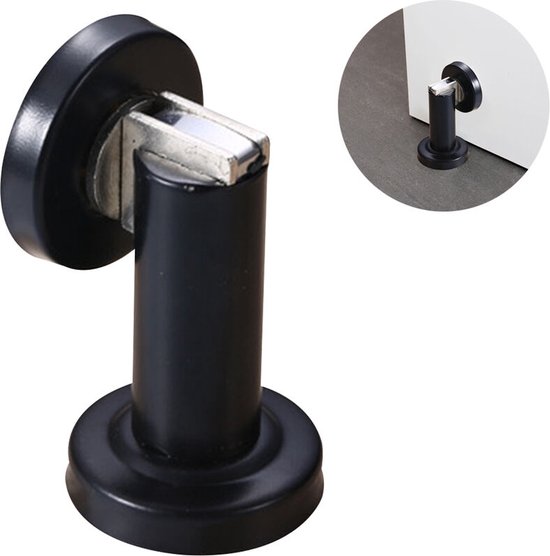 Türstopper – Magnetischer Türstopper – Türpuffer – Schwarz – Edelstahl – Für Den Innen- Und Außenbereich Geeignet – Wand- Oder Bodenmontage Möglich