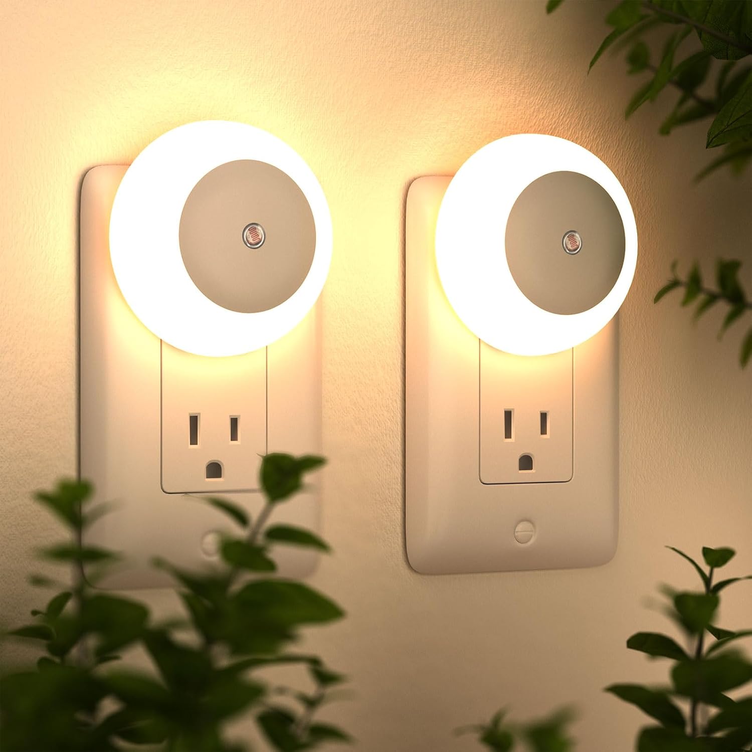 2er-pack Warmweiße Led-nachtlichter Mit Dämmerungssensor (0,5 W)