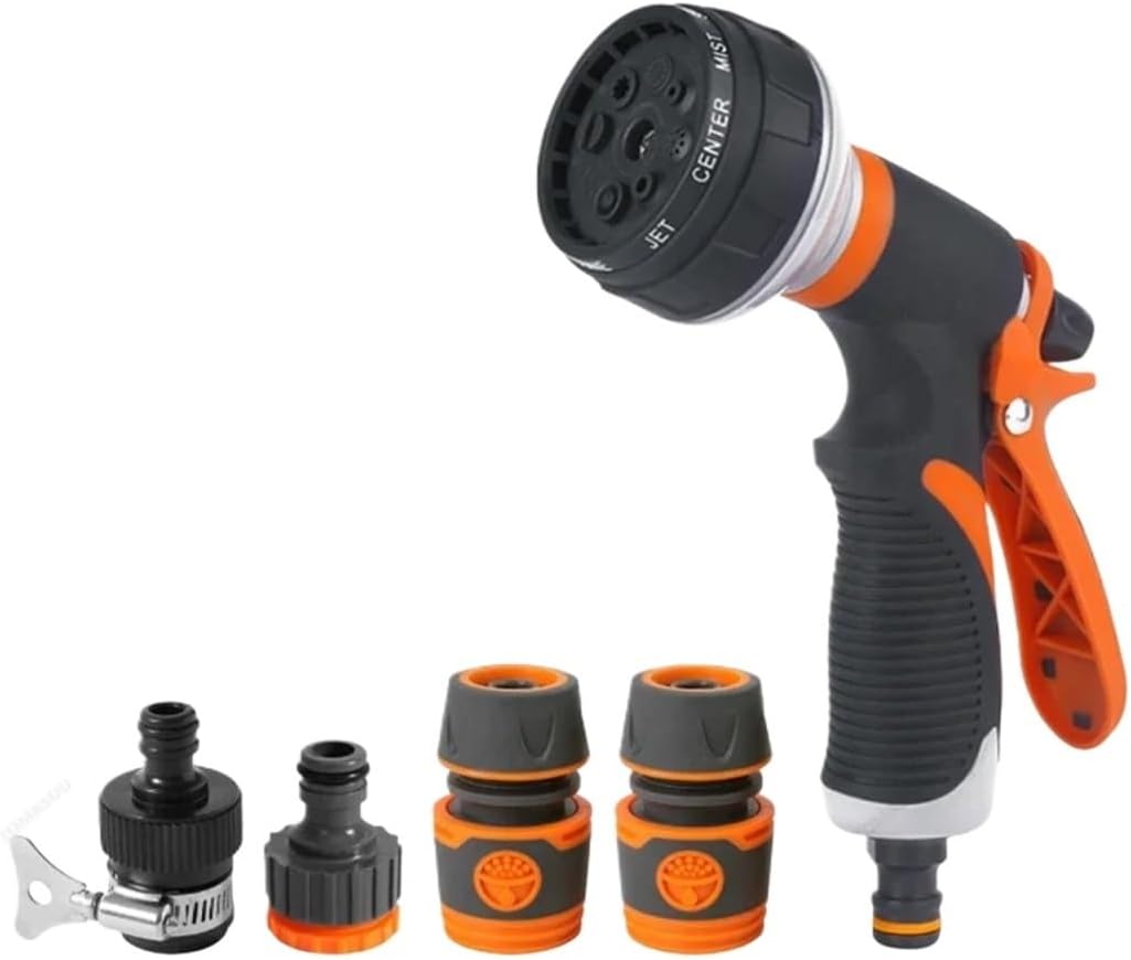 5-teiliges Gartenbewässerungspistolen-set Mit 8 Modi, Hochdrucksprüher, Verstellbarer Bewässerungsdüse, Pflanzen-, Rasen- Und Terrassensprenger.