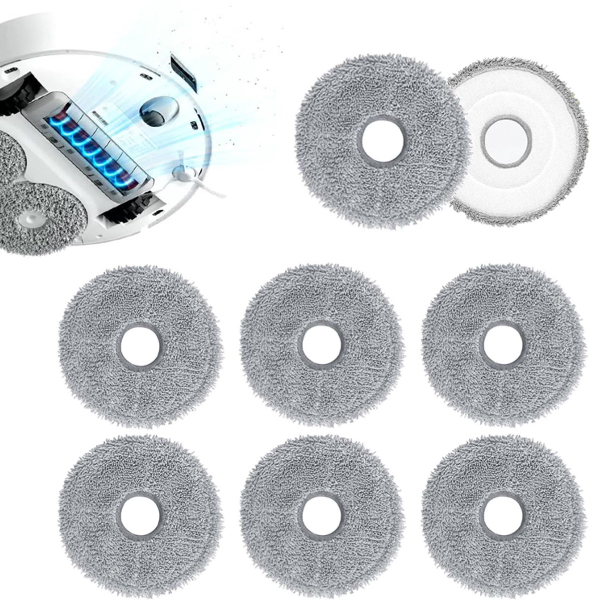 Wischmatten – Für Dreame X10 / S10 Plus / L10s Ultra – Wischmatten – 13,5 X 13,5 Cm – 8 Stück Pro Packung – Grau