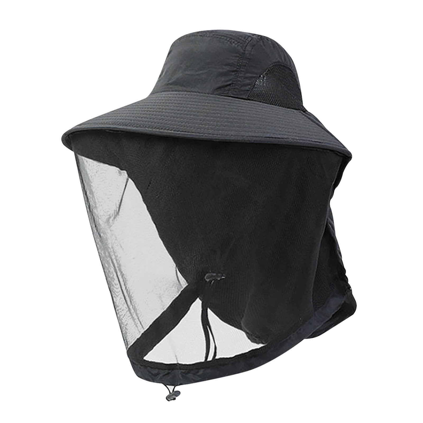 Moskitonetz-kappe Mit Sonnenschutz – Faltbare Bienenkappe Aus Netzgewebe (schwarz), Geeignet Für Camping, Gartenarbeit Und Wandern.