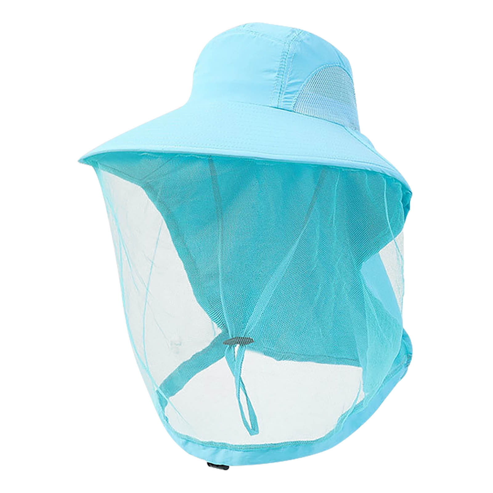 Moskitonetz-kappe Mit Sonnenschutz – Eine Faltbare Netz-bienenkappe (himmelblau), Geeignet Für Camping, Gartenarbeit Und Wandern.