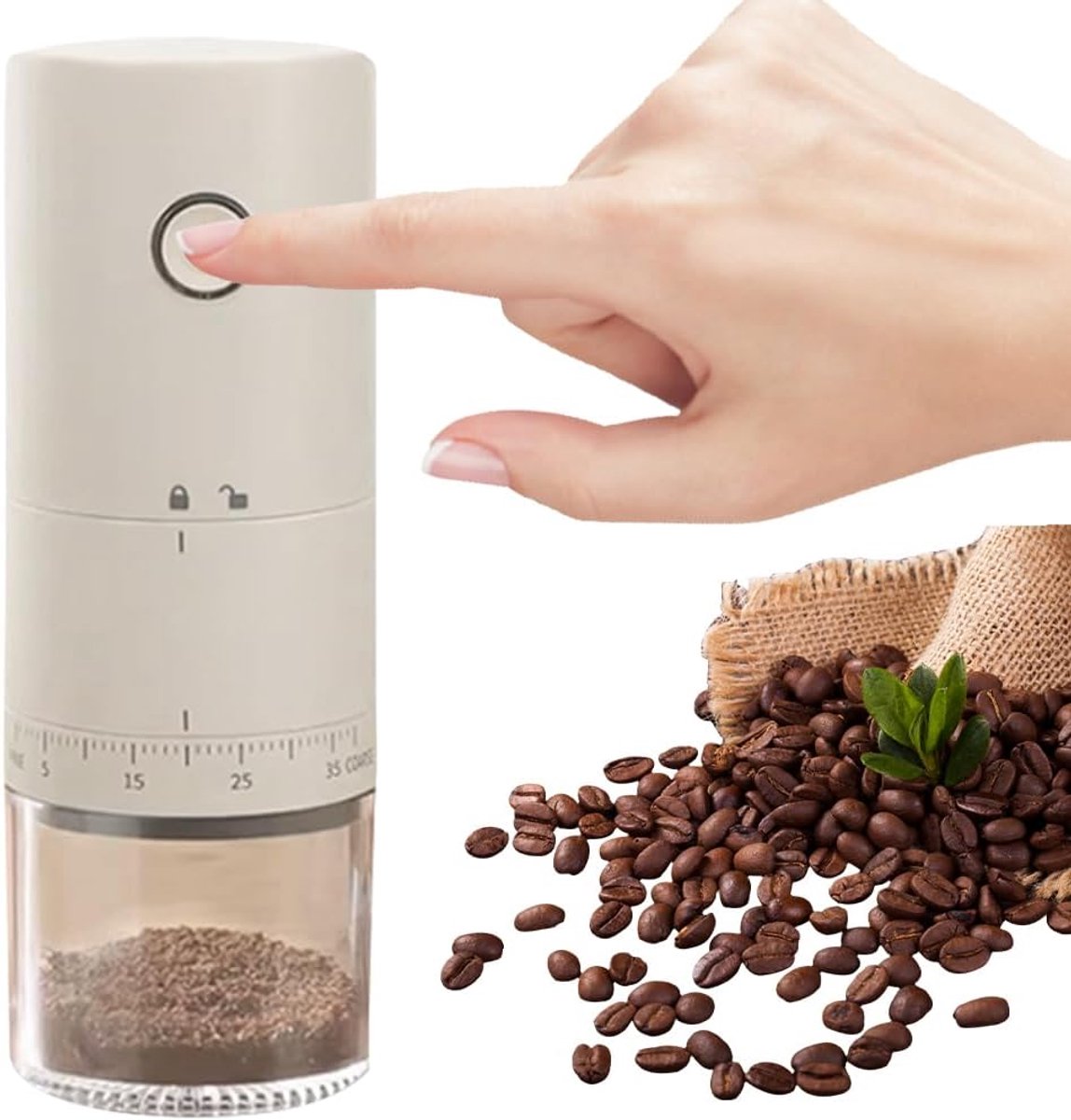 Elektrische Kaffeemühle Für Den Hausgebrauch – 38 Mahlgradeinstellungen – Usb-aufladbar